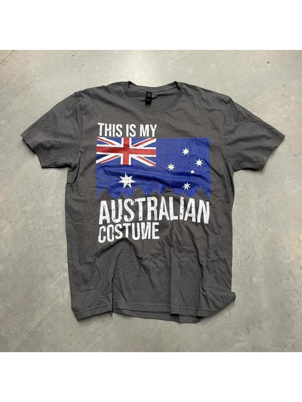 Y2K Gray Australian National Graphic Tee Large